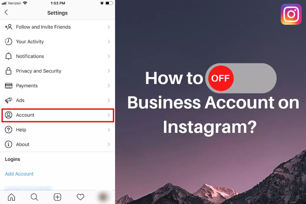 How to take off business Account on Instagram